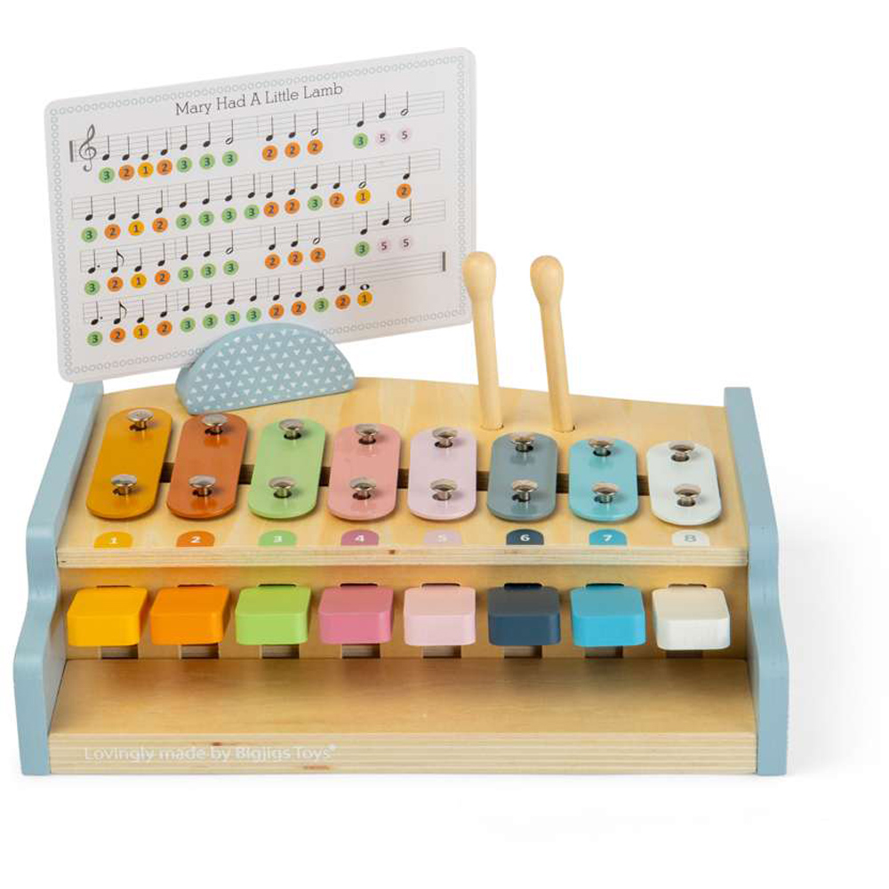Bigjigs Toys Kids 2-in-1 Xylophone and Piano Musical Toy Image 4