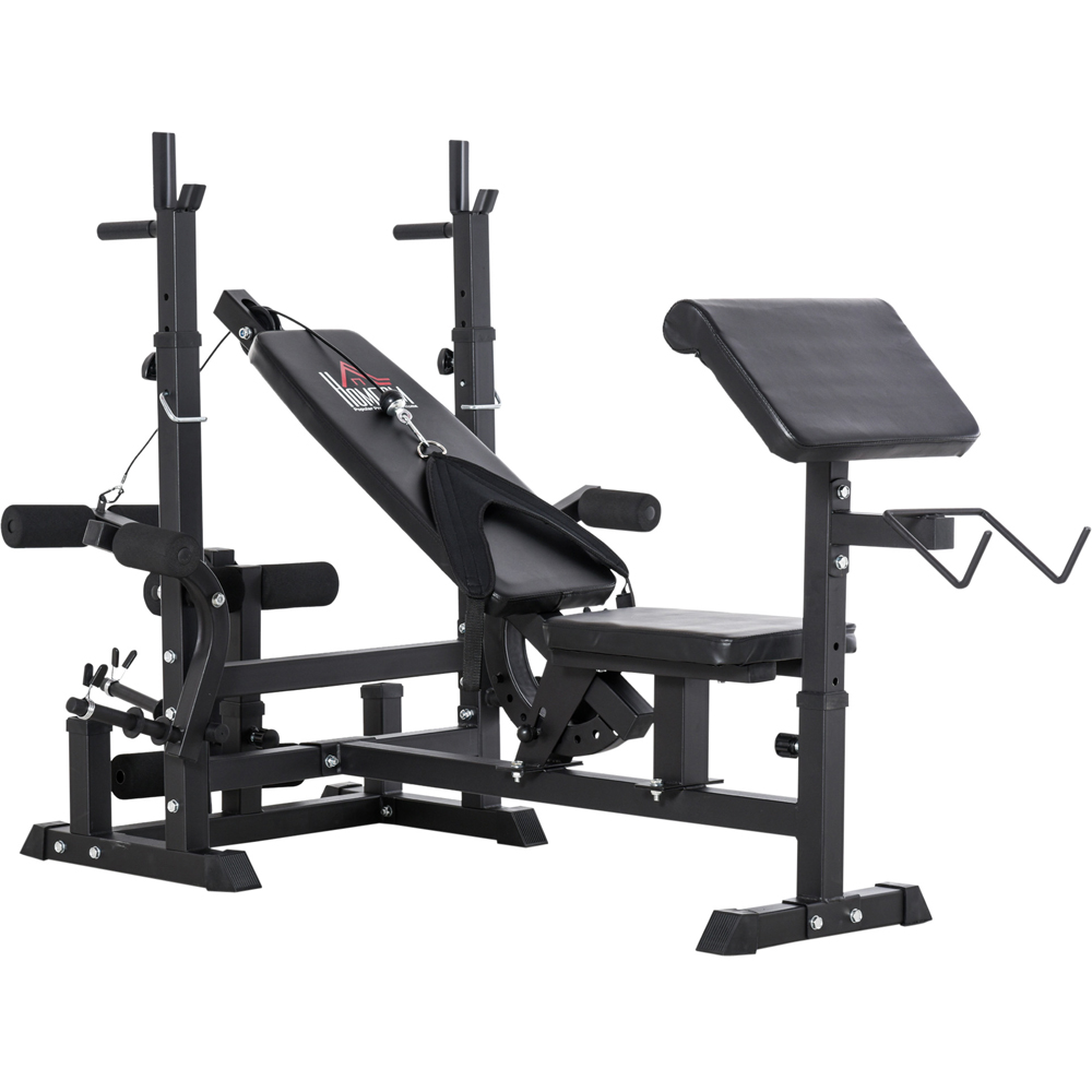 HOMCOM Black Multi Exercise Full Body Weight Rack Image 1