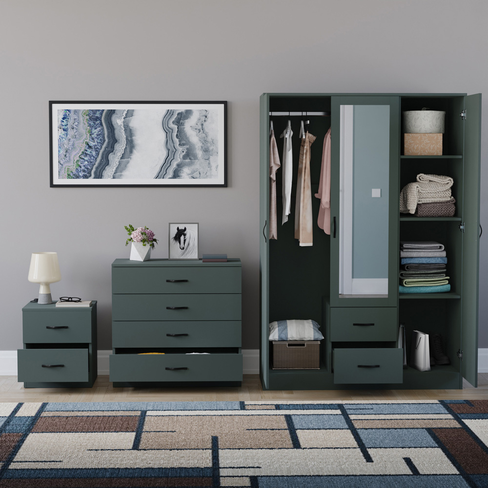 VIDA DESIGNS Riano Green 3 Piece Bedroom Furniture Set Image 3