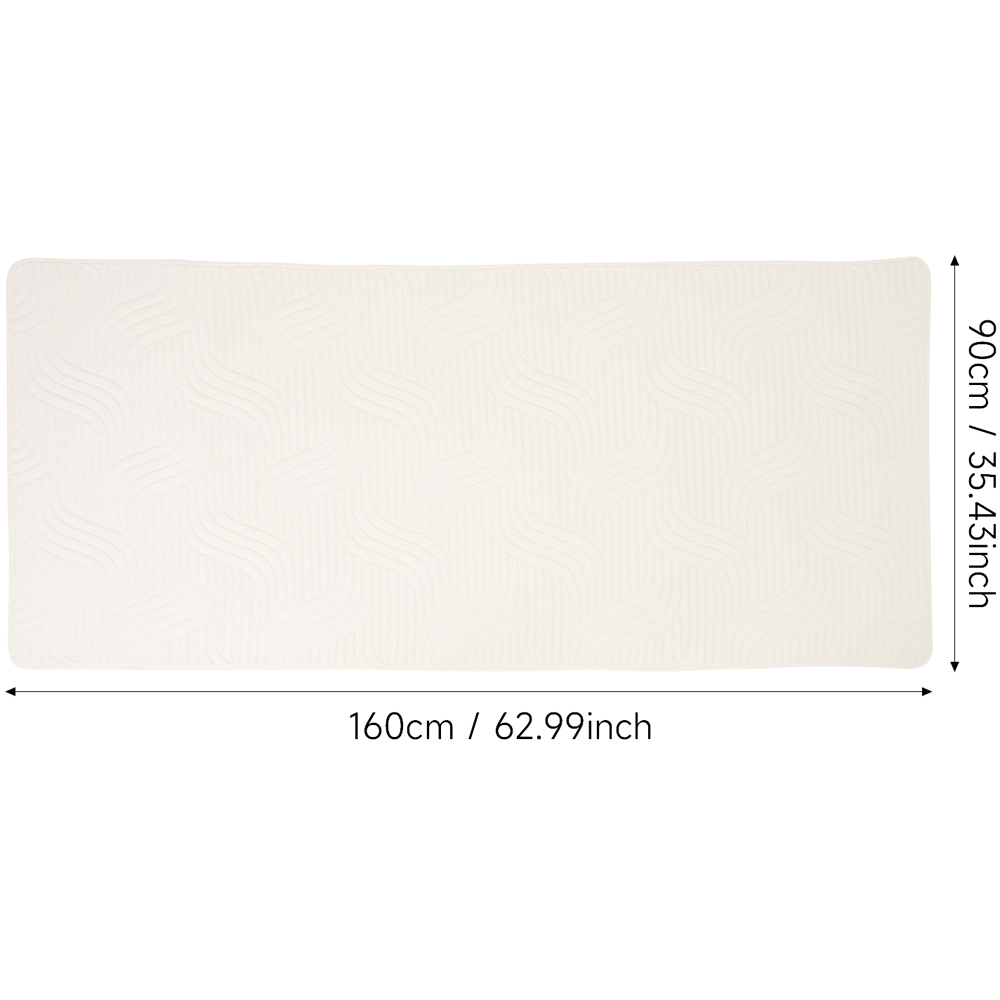 Living and Home Beige Minimalist Wavy Geometric Non-Slip Sofa Mat 160 x 90cm Image 9