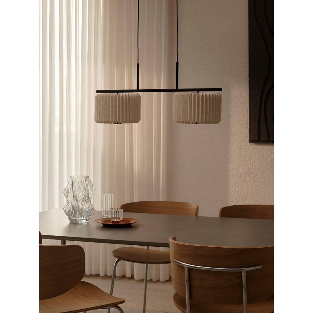 Nordlux Vivienne Dual Black Pleated Pendant Light Image 7