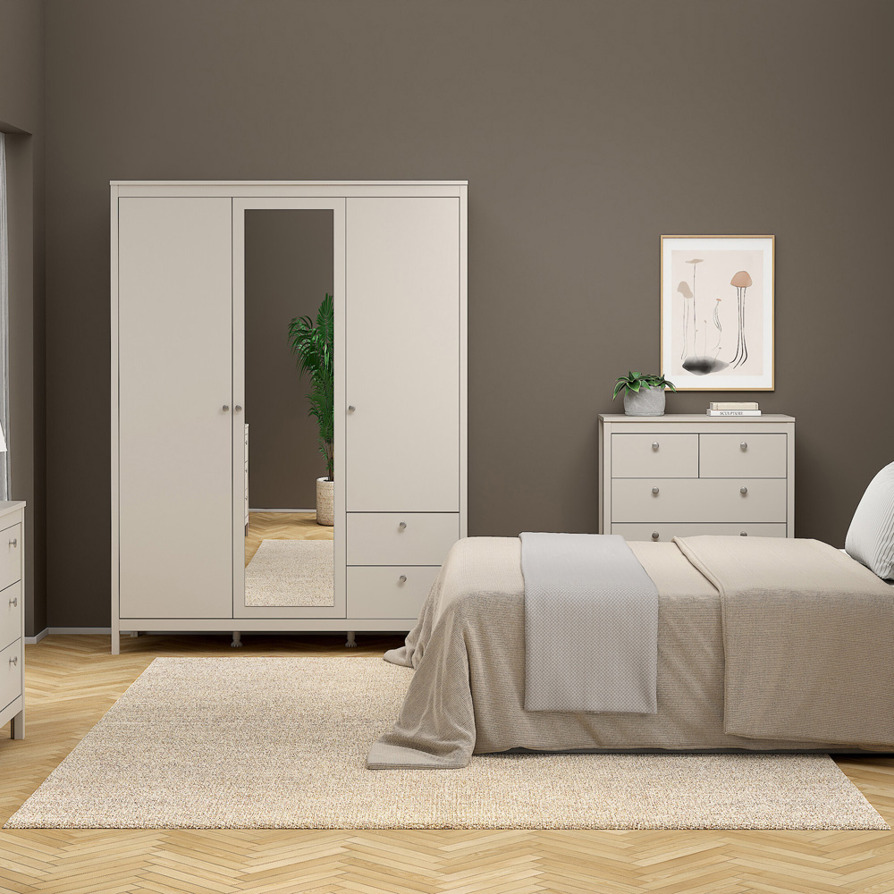 Florence Madrid 3 Door 2 Drawer Cashmere Wardrobe with Mirror Image 5