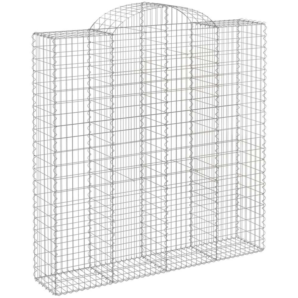 vidaXL Silver Galvanised Iron Arched Gabion Basket 200 x 50 x 200/220cm 9 Pack Image 1