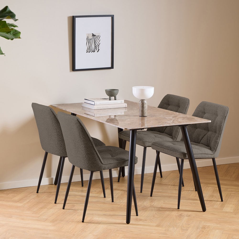Florence Wicklow Brooke 4 Seater Ceramic Dining Set Brown Black and Taupe Image 9
