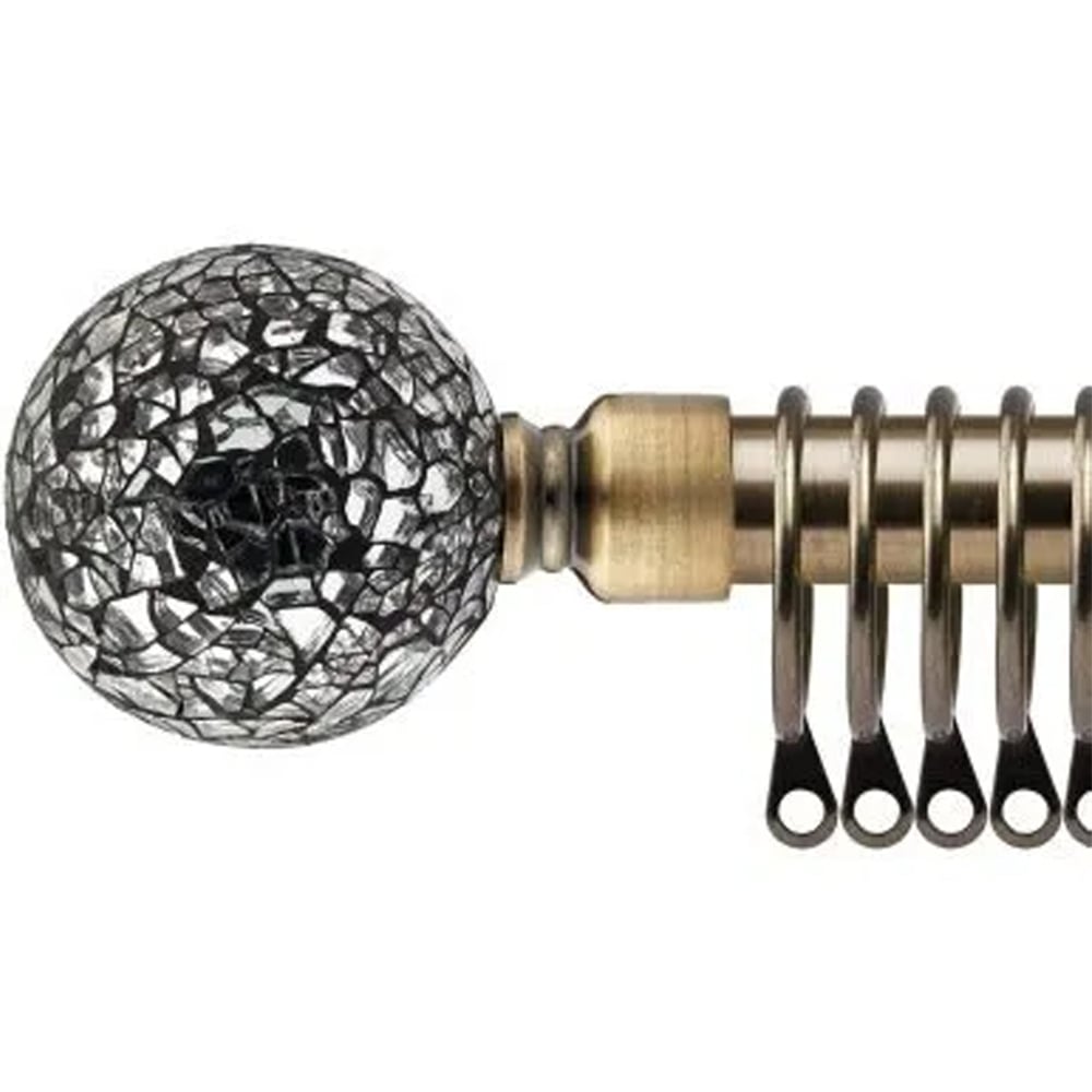 New Edge Blinds 120-210cm Extendable Brass Mirrored Metal Curtain Pole Image
