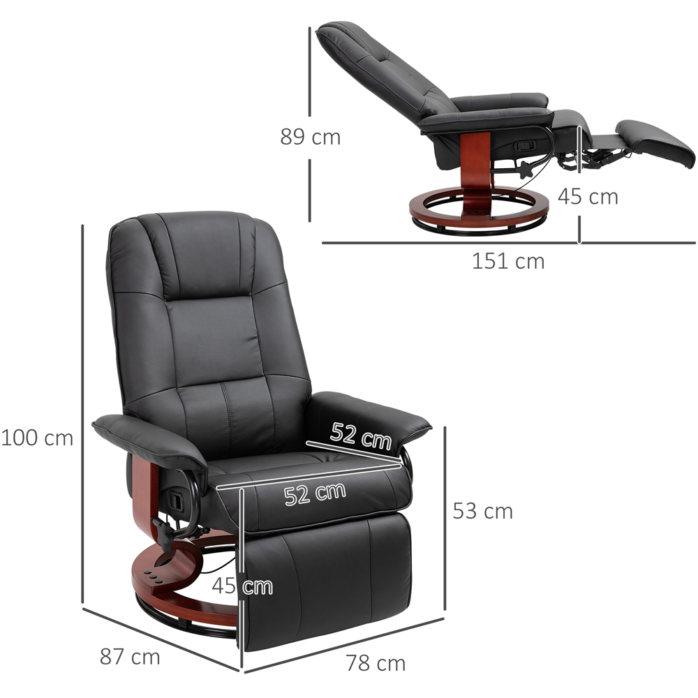 HOMCOM Black Manual Recliner Swivel Reclining Chair Image 9