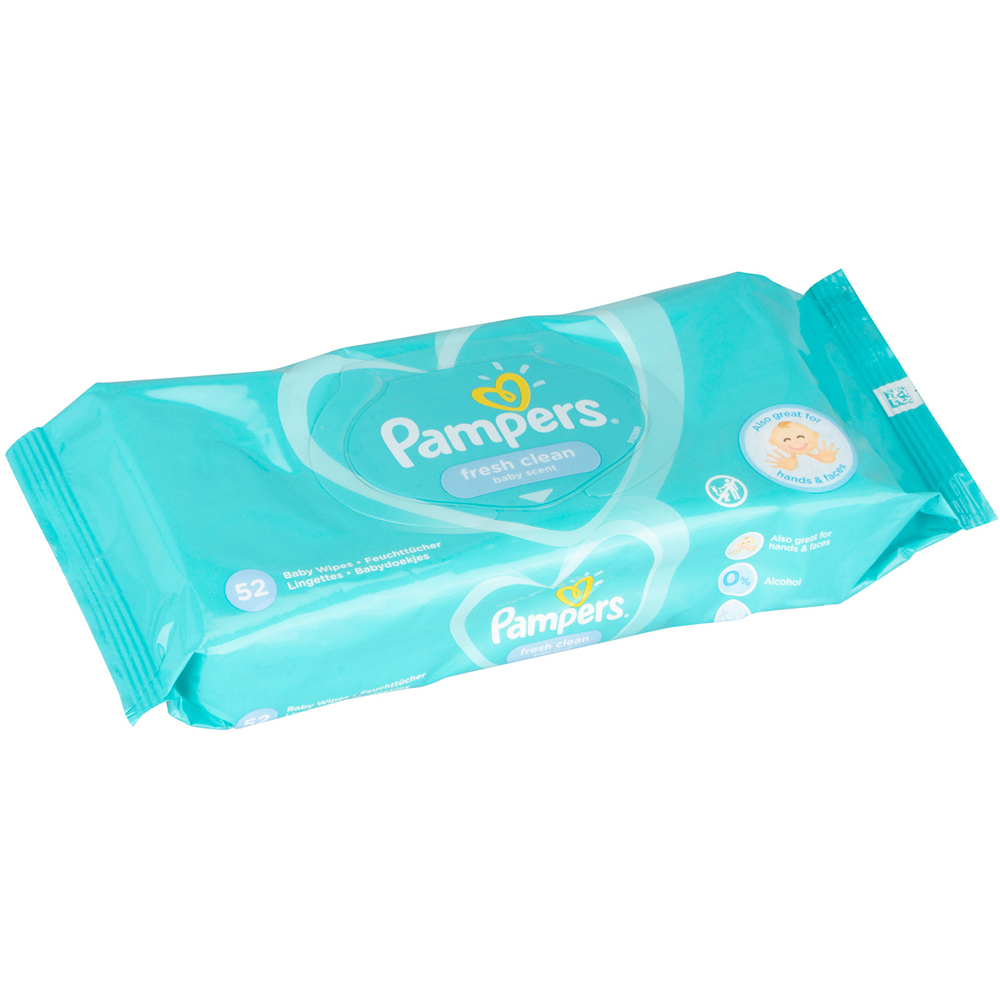 Pampers Fresh Clean Scented Baby Wipes 52 Pack Image