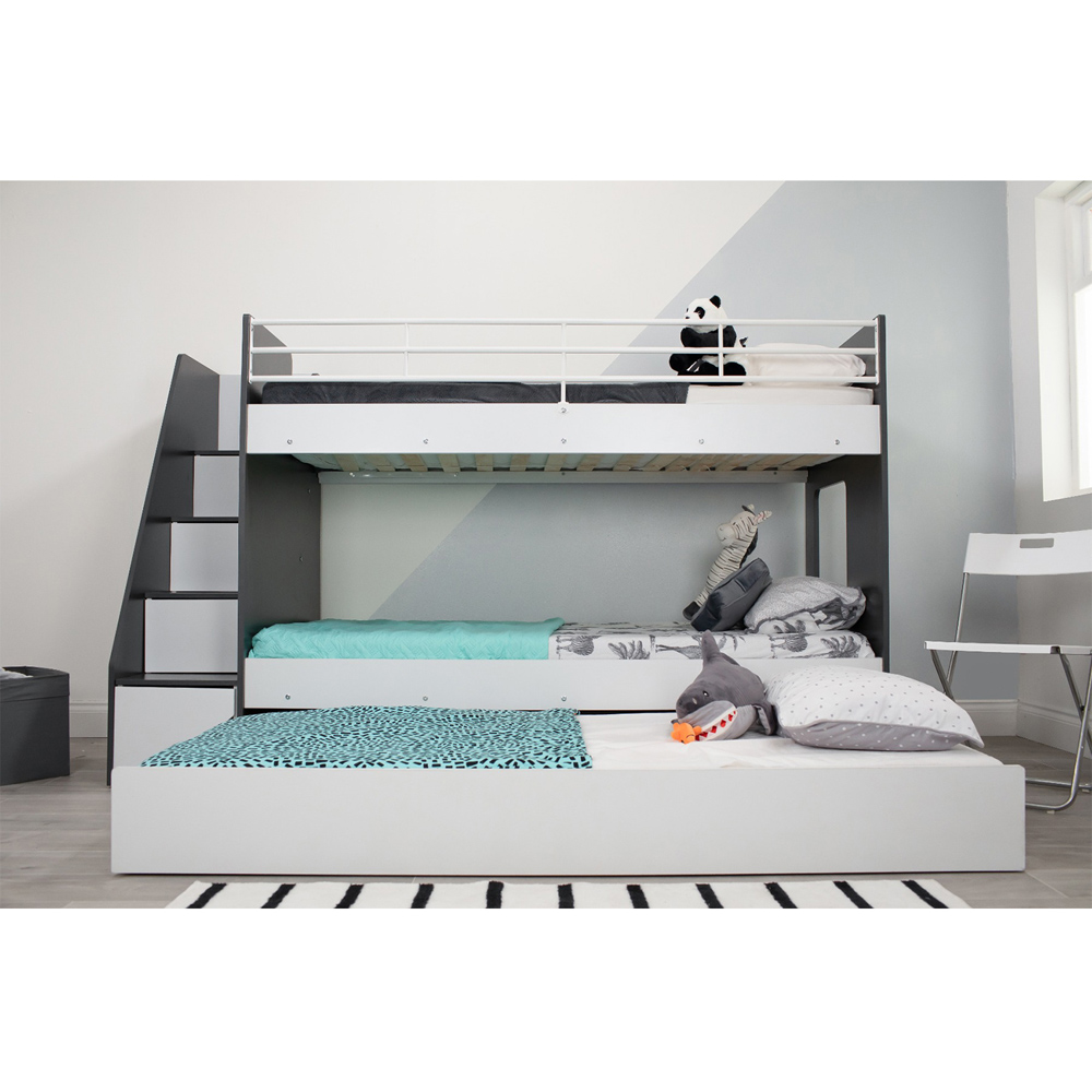 Flair Jasper Grey and White Bunk Bed with Trundle Image 6