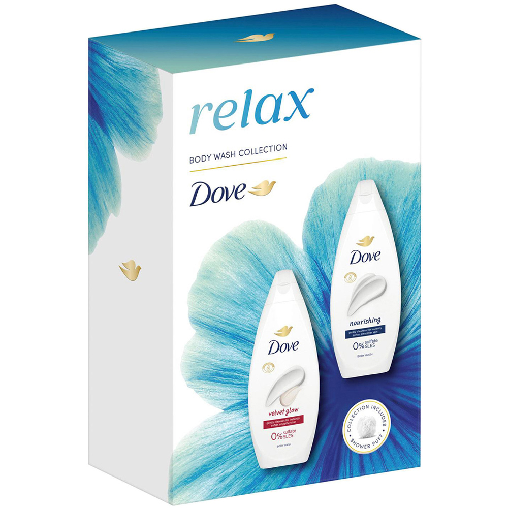 Dove Relax Velvet Glow and Nourishing Soothing Body Wash Duo Set 2 Pack Image 4