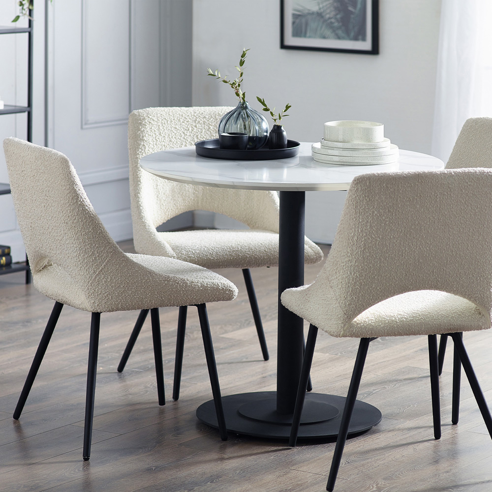 Julian Bowen Ivory Iris Boucle Dining Chairs Set of 2 Image 6