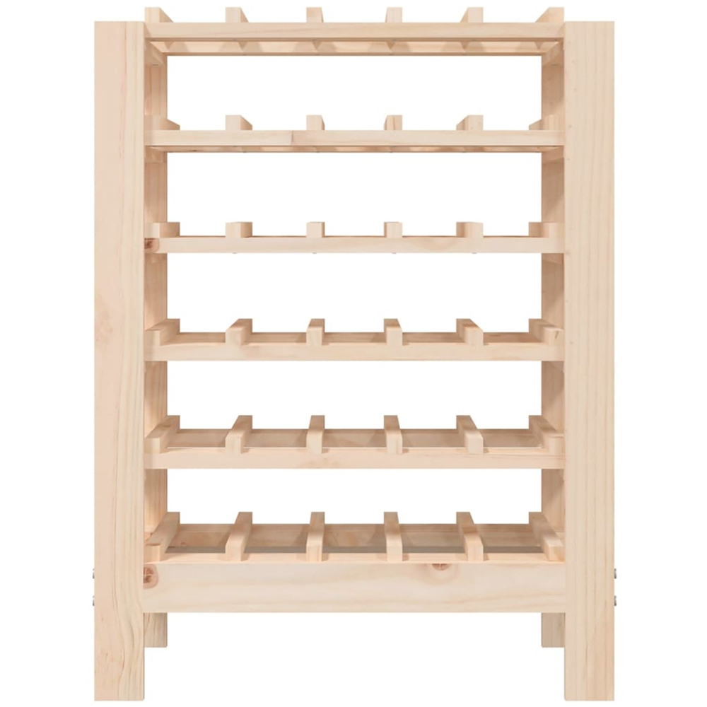 vidaXL 30 Bottle Natural Brown Freestanding Wine Rack Image 4