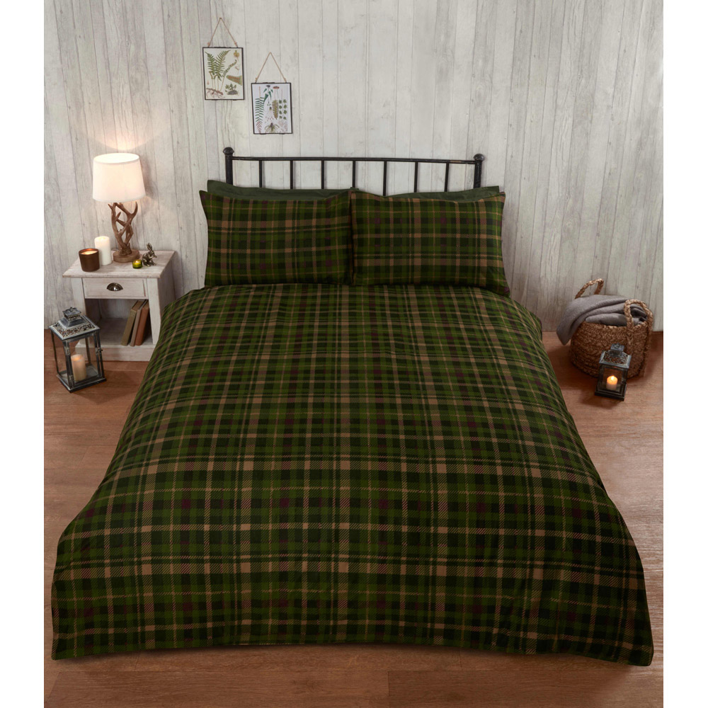 Rapport Home King Size Green Brushed Cotton New Angus Stag Duvet Set Image 4