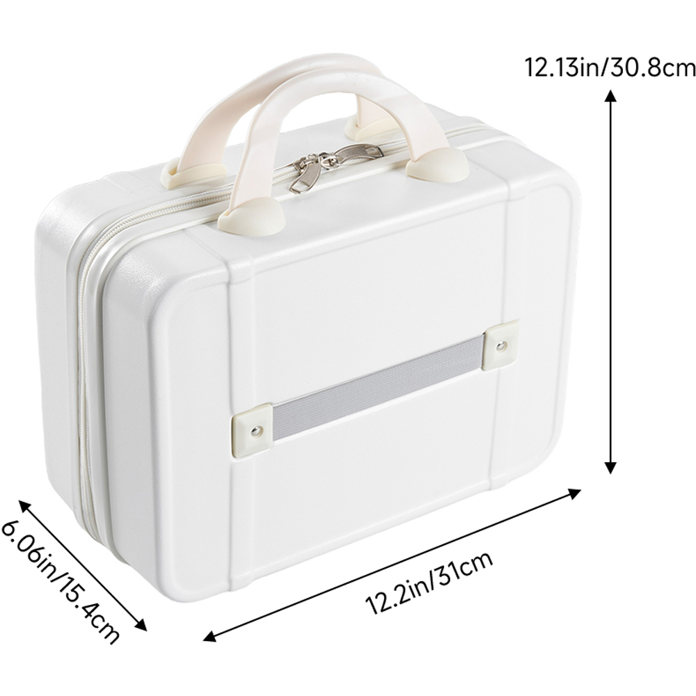 Living and Home White Portable Hard Shell Handheld Cosmetic Travel Case 31cm Image 6
