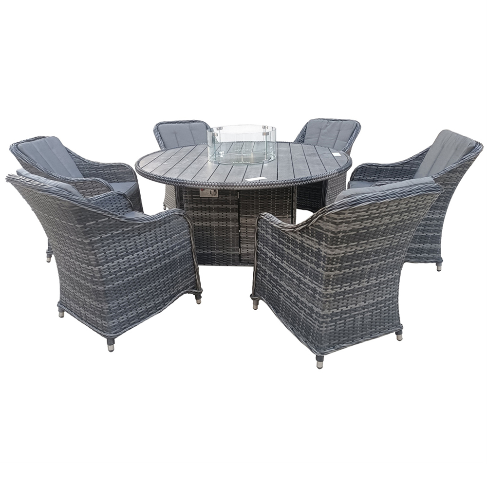 Furniture One 6 Seater Rattan Garden Lounge Set with Fire Pit Image 4