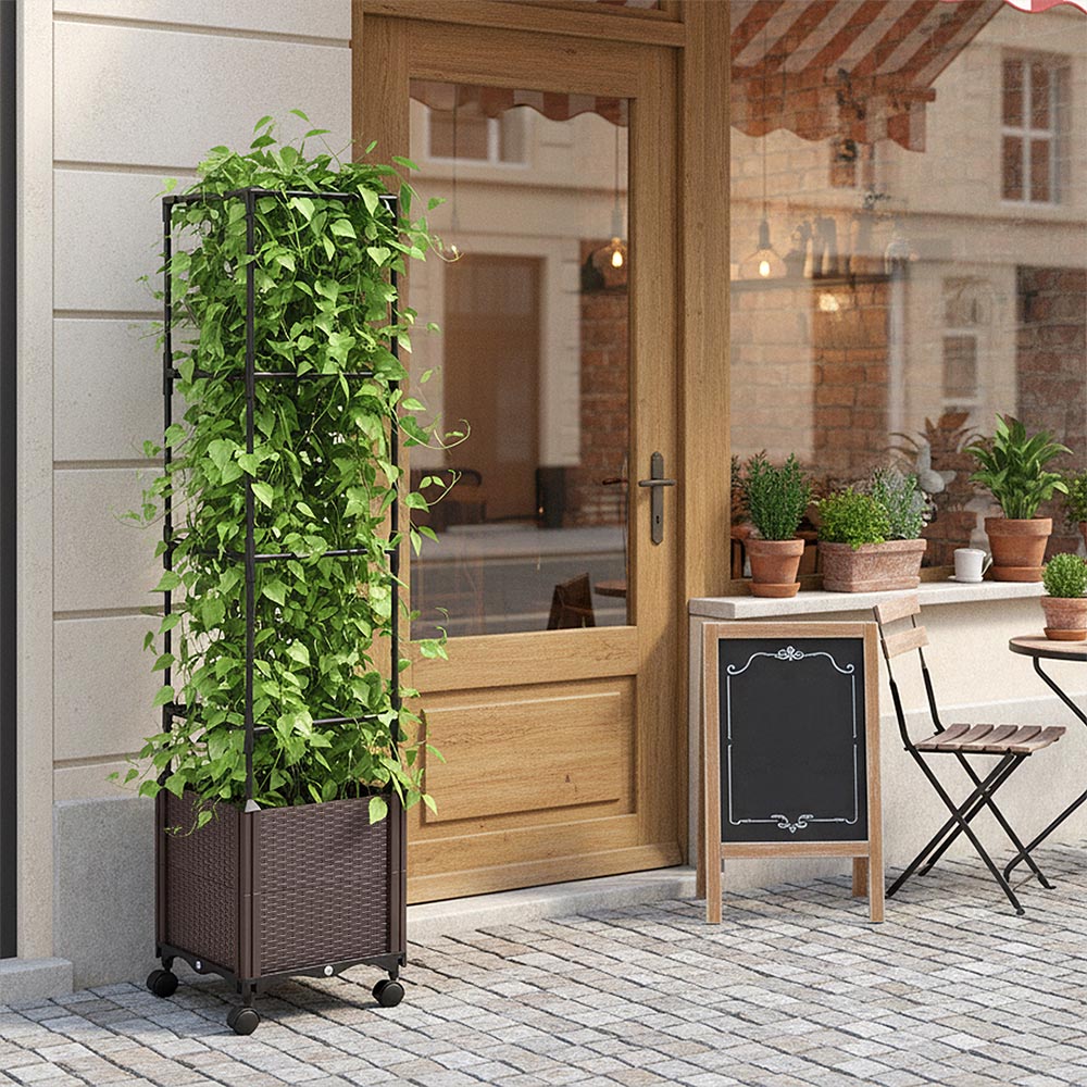 Living and Home Rolling Raised Garden Bed with Trellis 130cm Image 2
