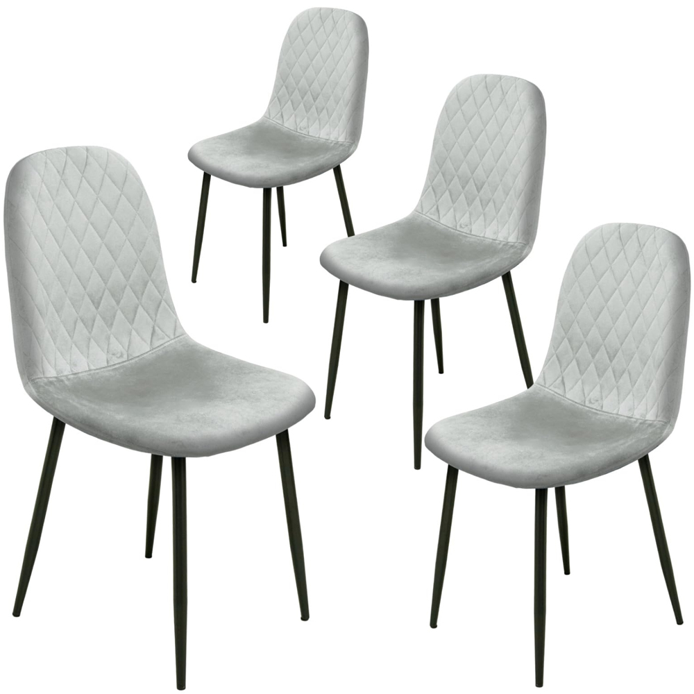Alivio Set of 4 Grey Velvet Dining Chair Image 3