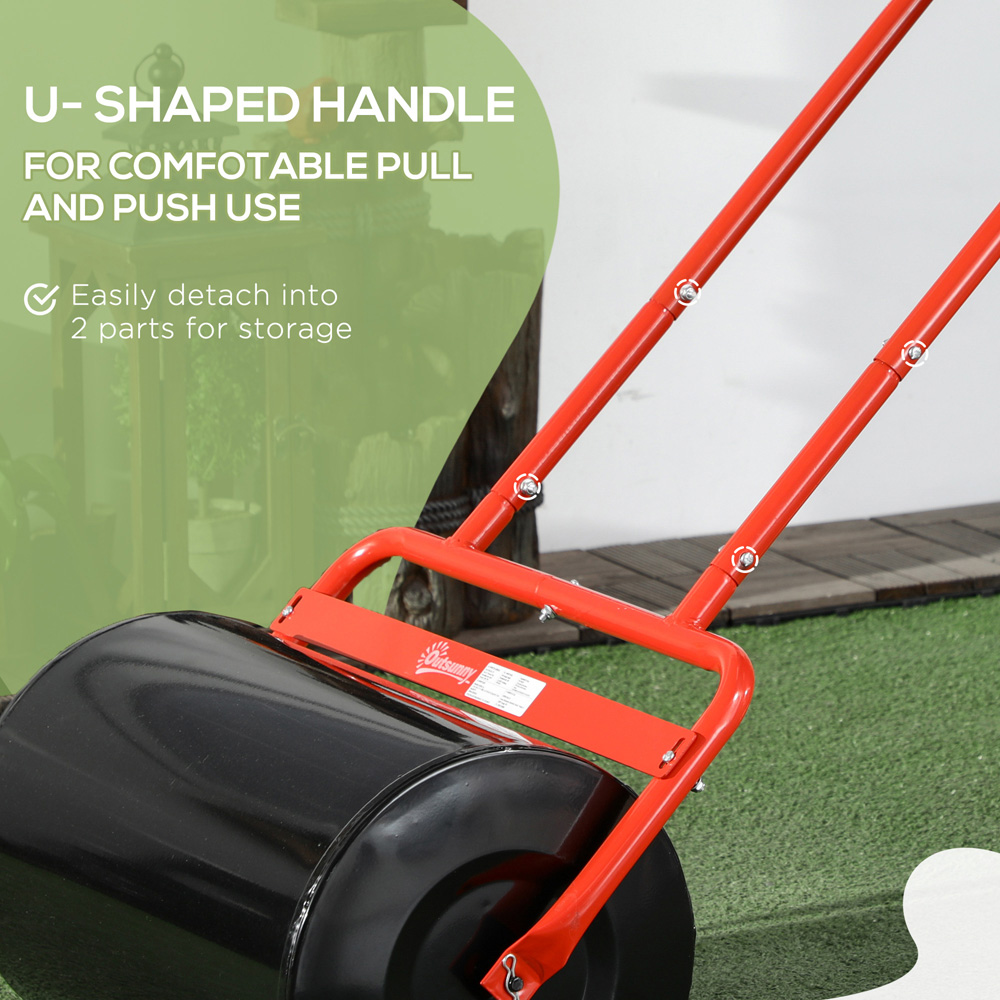 Outsunny 38L Red Fillable Steel Lawn Roller Image 7