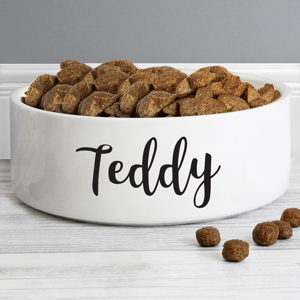 Personalised Memento Medium White Pet Bowl 14cm Image 2