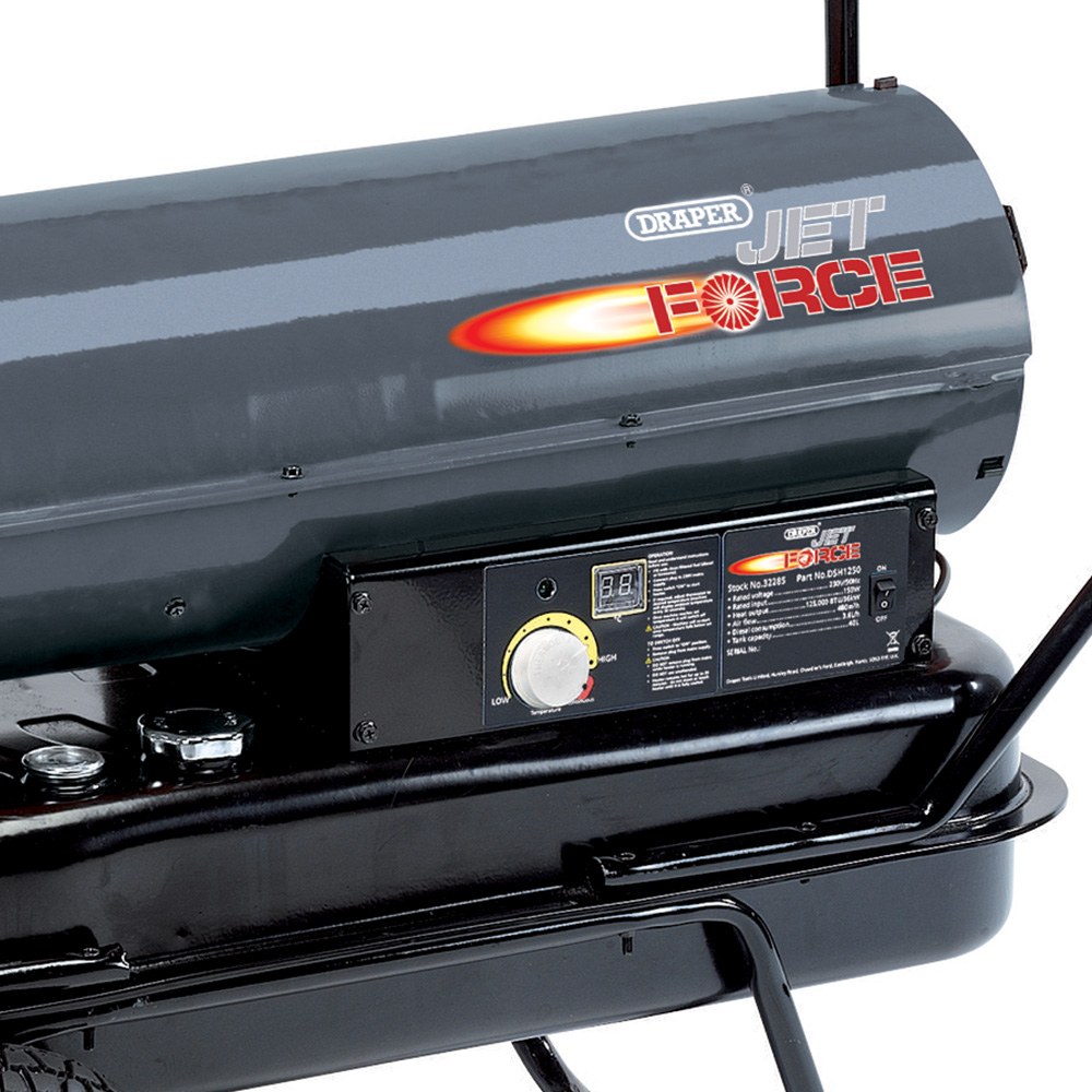 Draper Black Diesel Heater 36000W Image 4