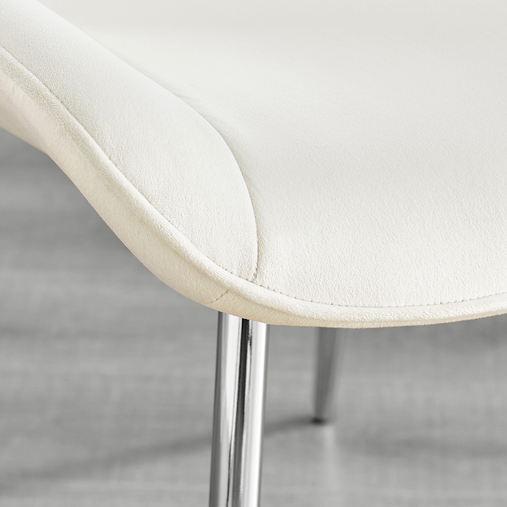 Furniturebox Elissa Cesano Marble Effect 2 Seater Round Dining Set White Cream and Chrome Image 7