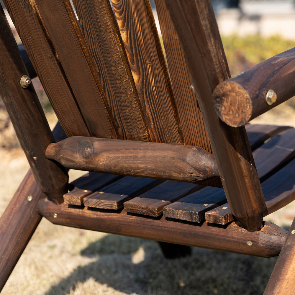 Outsunny Carbonized Fir Wood Adirondack Chair Image 3