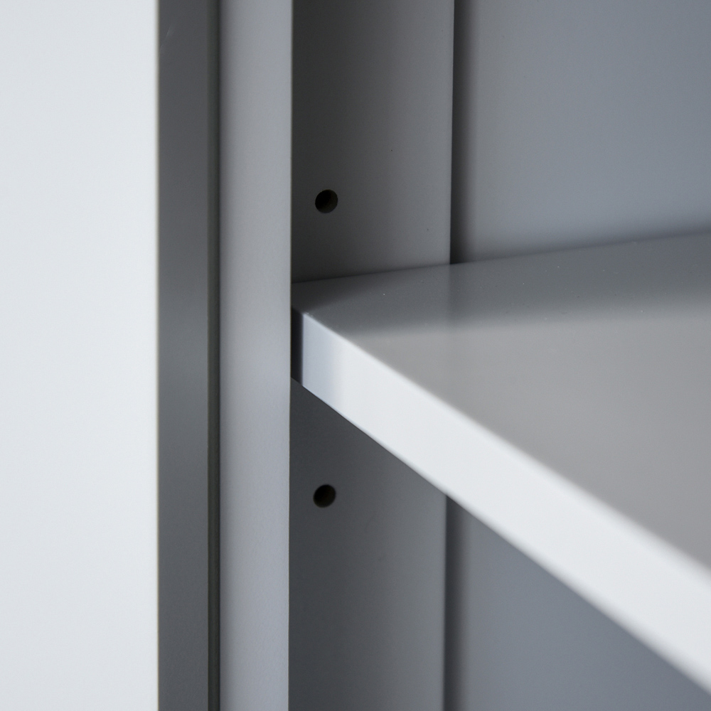 Portland 4 Door Single Drawer Grey Tall Kitchen Pantry Cupboard Image 3