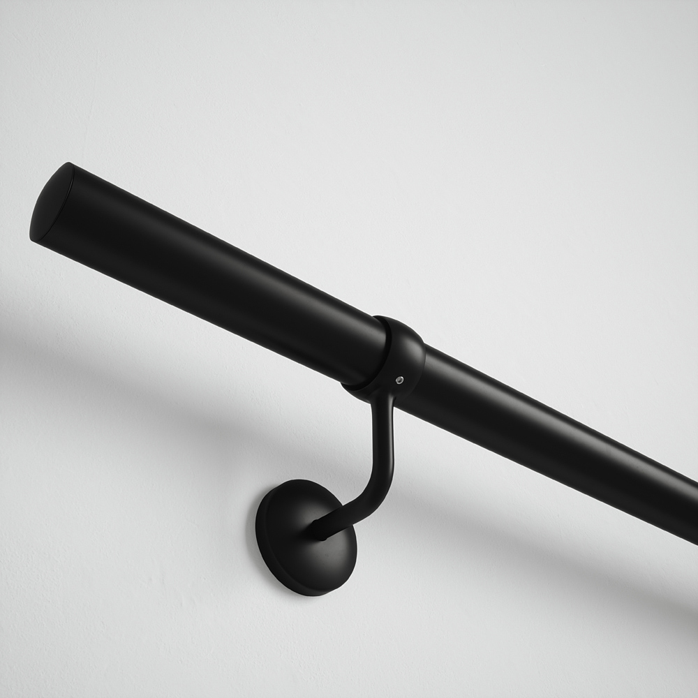 Forgeworks Matt Black Stair Hand Rail Kit 2.4m Image 5