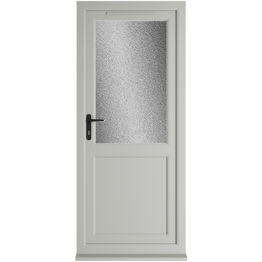 Crystal Agate and White Half Glass RH Open Obscure Triple Glazed Door 840 x 2090mm Image 1