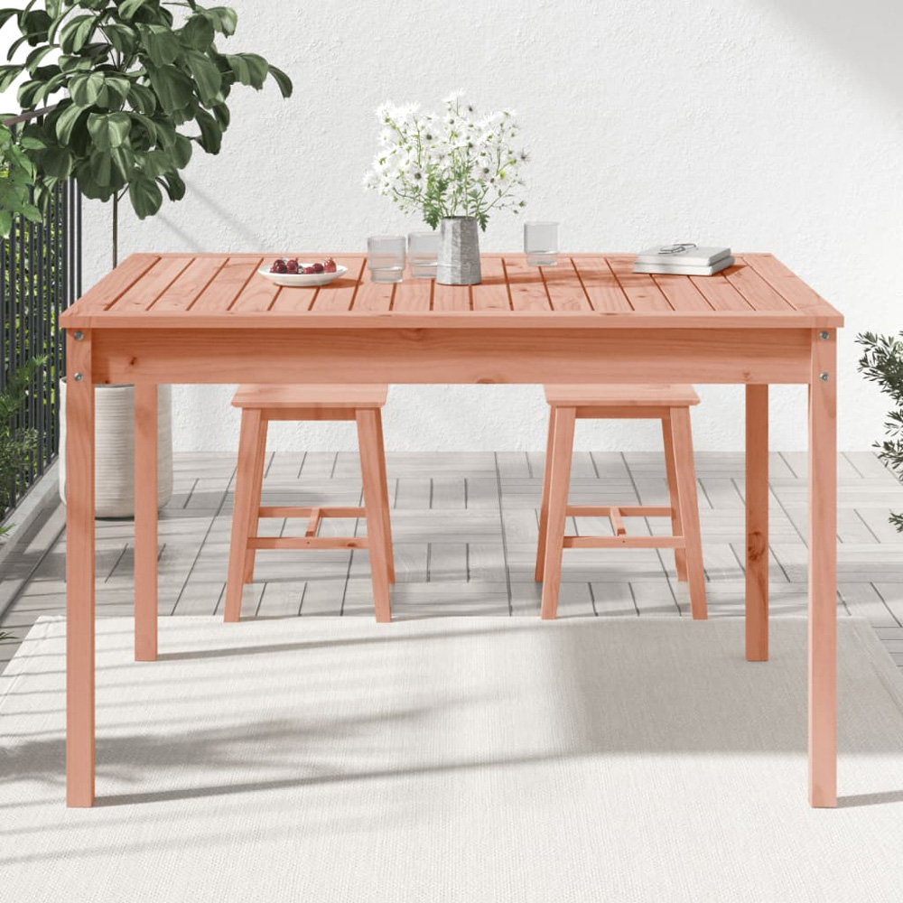 vidaXL 4 Seater Solid Douglas Wood Garden Dining Table Natural Image 1