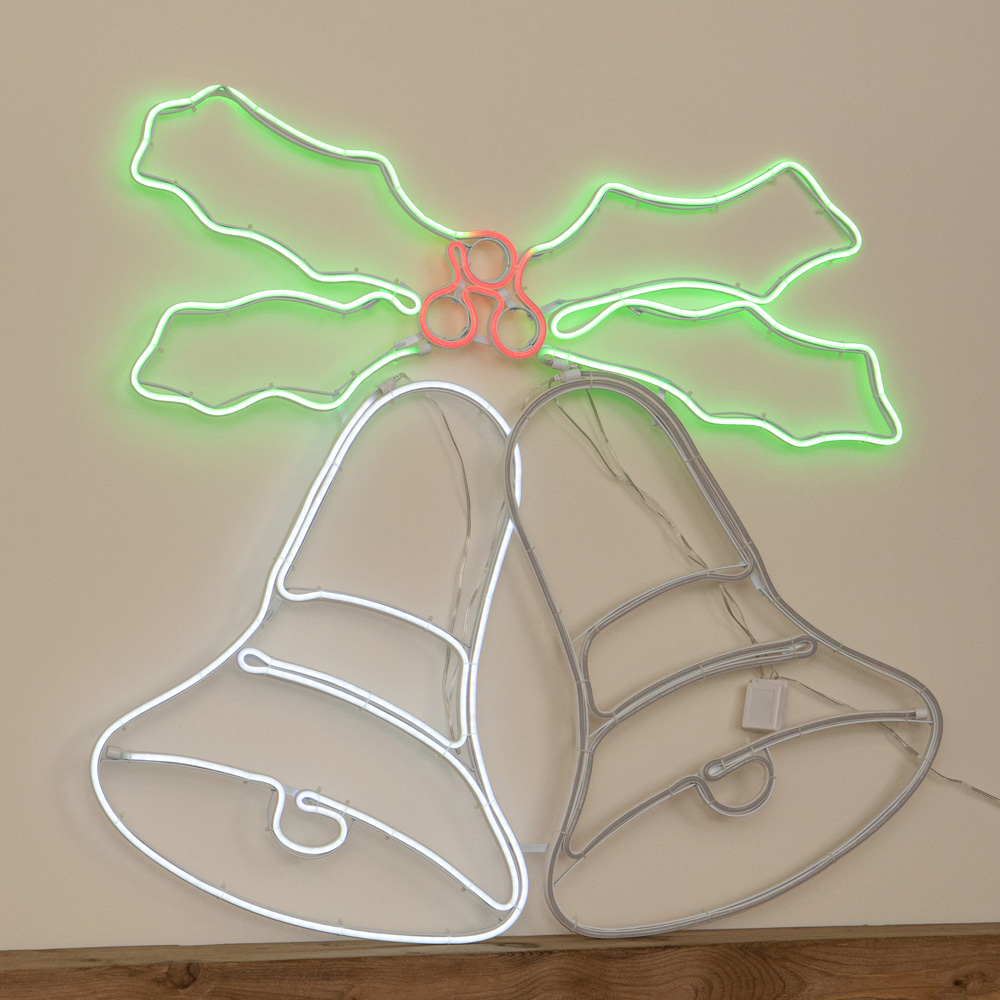 Samuel Alexander Multicolour LED Light-Up Neon Christmas Bell 78cm Image 8