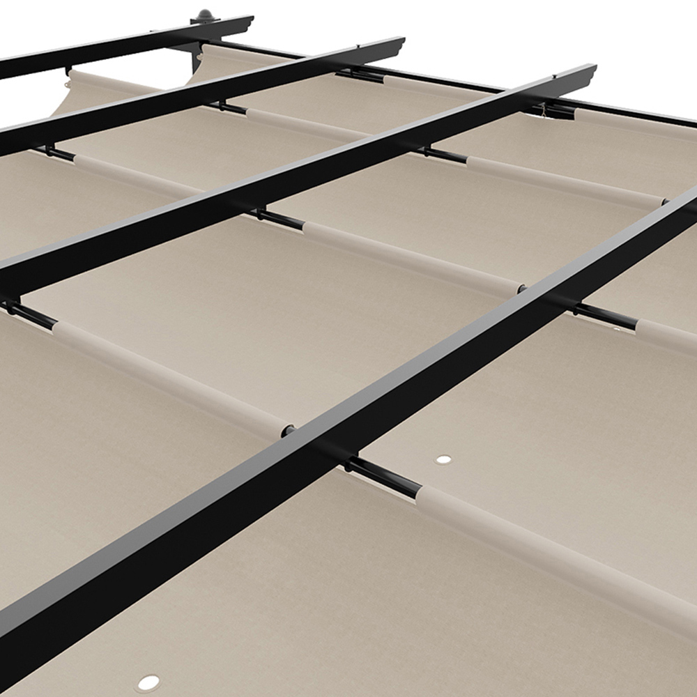 Living and Home 4 x 4m Beige Aluminium Pergola with Retractable Roof Image 3