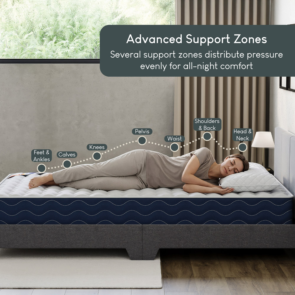 VIDA DESIGNS Veronica Double Silver Velvet Ottoman Bed with Gel Memory Foam Mattress Image 8