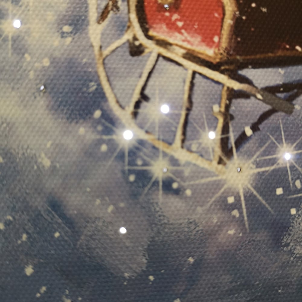 Samuel Alexander Snowtime Santa Dog Street Scene Christmas Light Up Wall Art 40 x 40cm Image 3