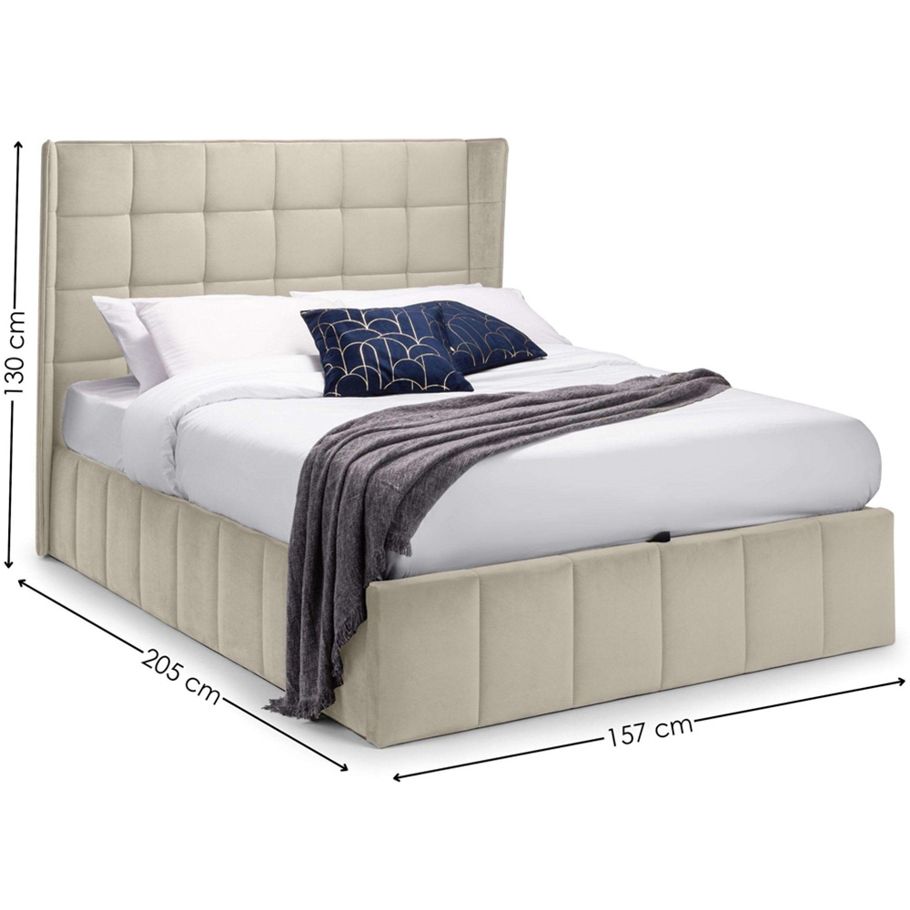 Julian Bowen Gatsby Double Cream Velvet Winged Headboard Ottoman Storage Bed Image 9