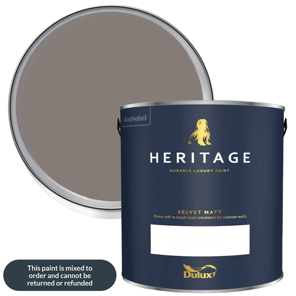 Dulux Heritage Walls and Ceilings Mud Lark Velvet Matt Emulsion Paint 1L Image 1