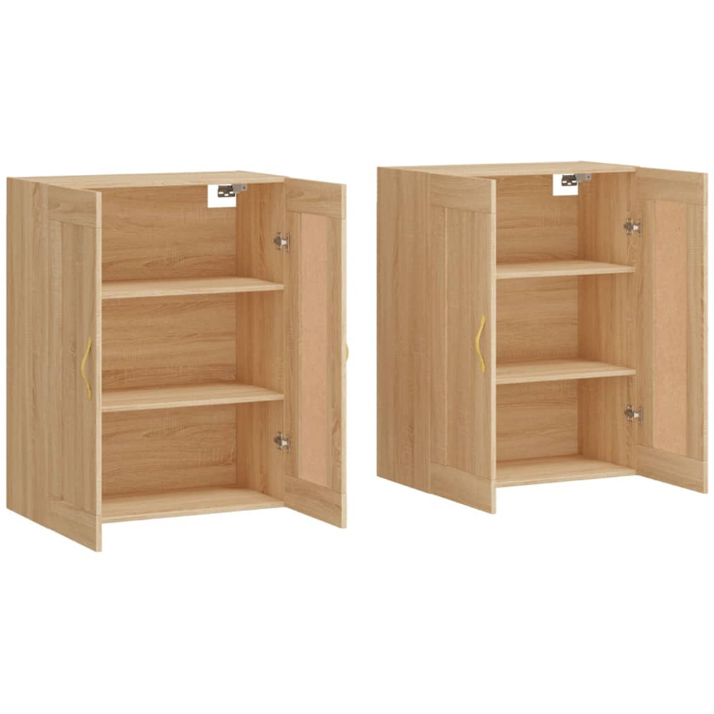 vidaXL 2 Door Brown Sonoma Oak Wall Mounted Cabinet 2 Pack Image 4