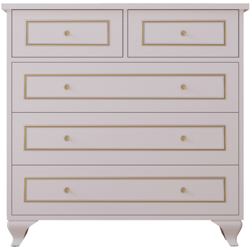 Evu MARIE Gold and White 3 Piece Bedroom Furniture Set Image 2