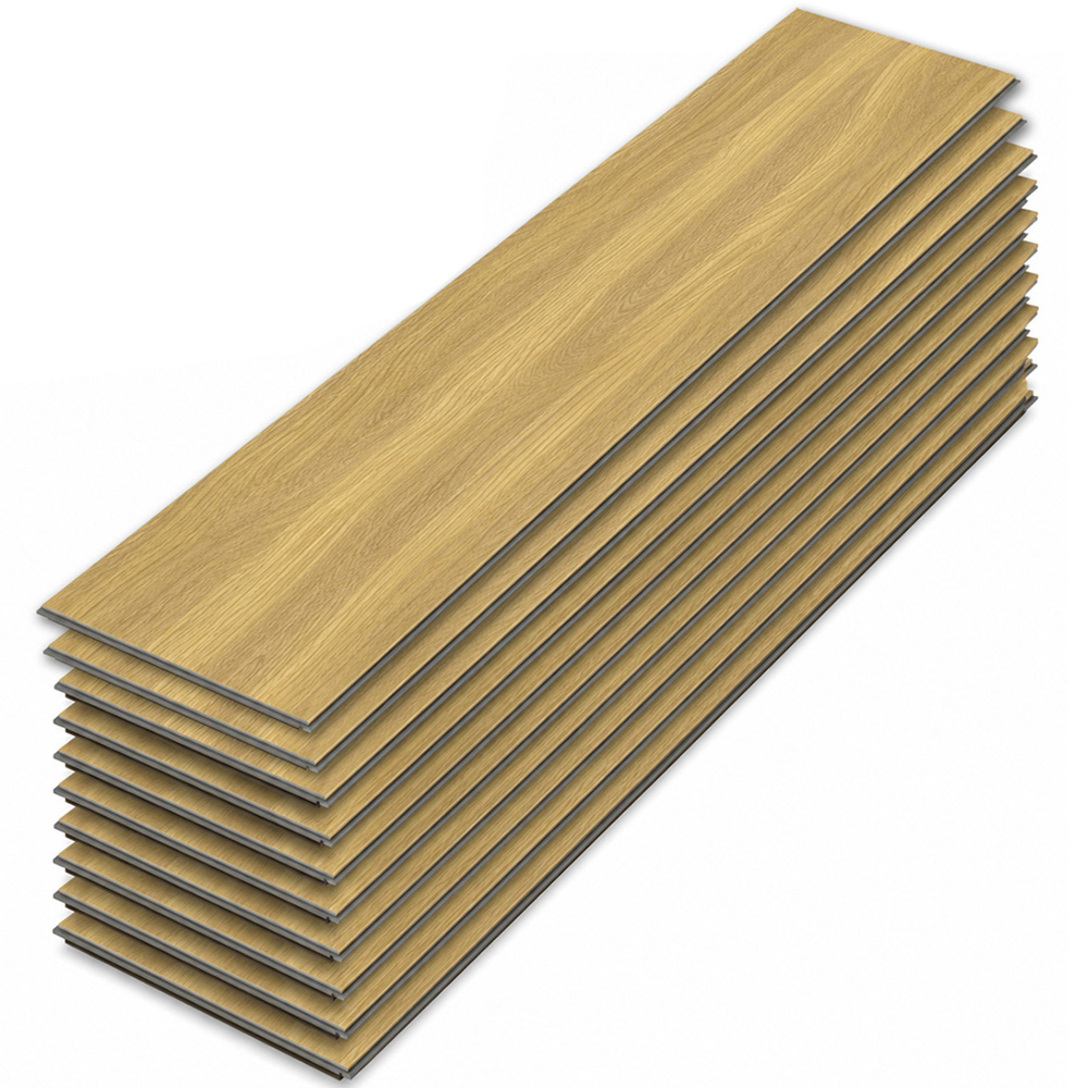 Britwall Medium Oak Wood-Embossed SPC Vinyl Flooring 1220 x 181mm 10 Pack Image 2