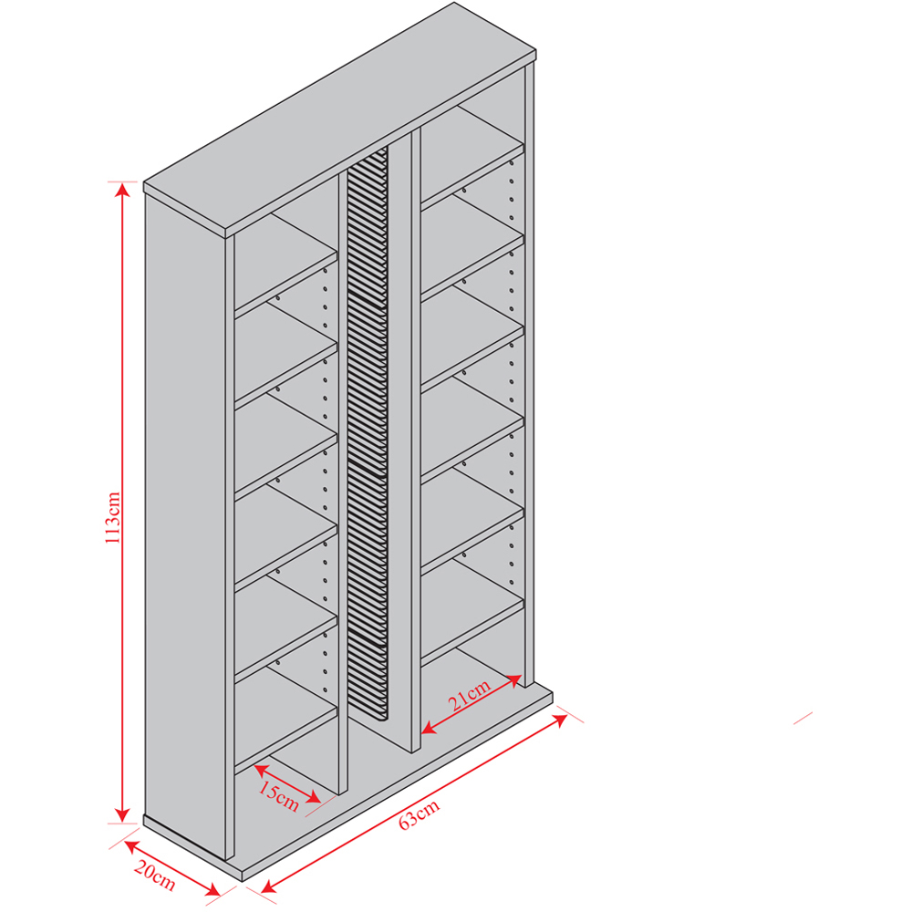Watsons St Laurence Beech 12 Shelf CD and DVD Media Storage Unit Image 6