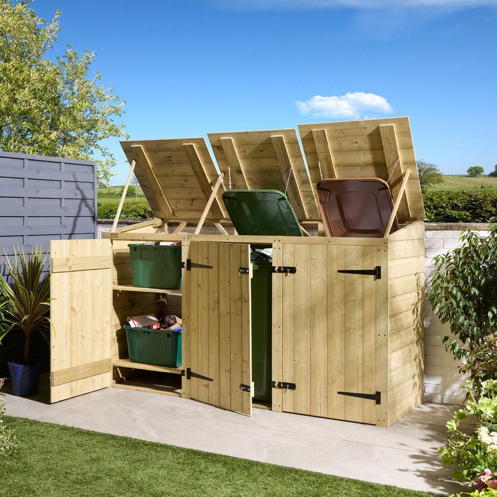 Rowlinson Premier Double Shiplap Bin Store with Box Store Image 8
