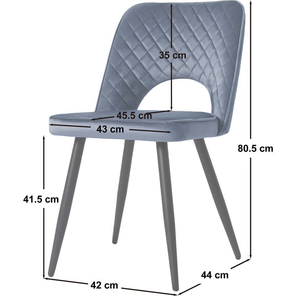 Metis Set of 2 Dark Blue Velvet Dining Chair Image 9