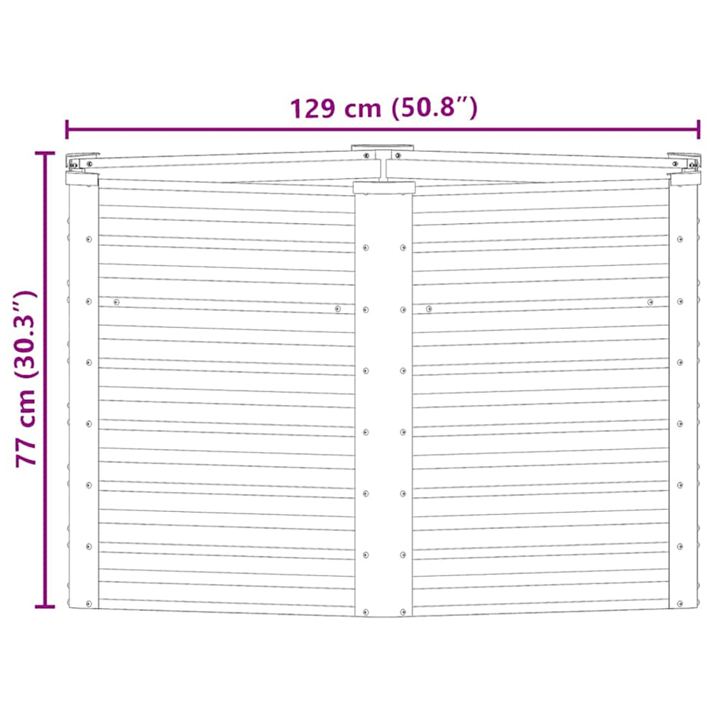 vidaXL Grey Galvanised Steel Raised Garden Bed 129 x 129 x 77cm Image 7