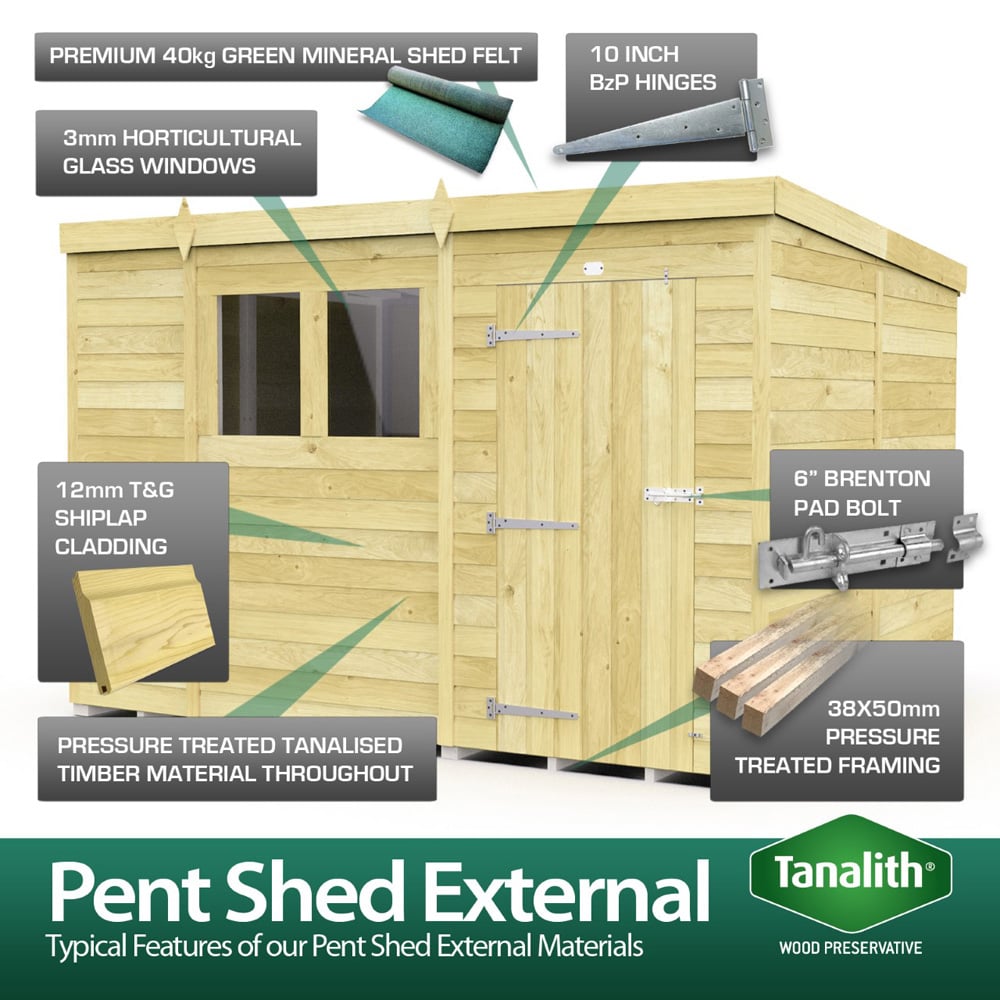 DIY Sheds 6 x 4ft Tongue and Groove Timber Pent Security Shed Image 7
