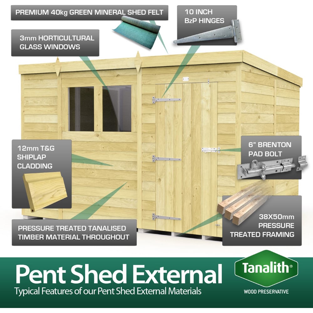 DIY Sheds 4 x 4ft Tongue and Groove Timber Pent Garden Shed Image 8