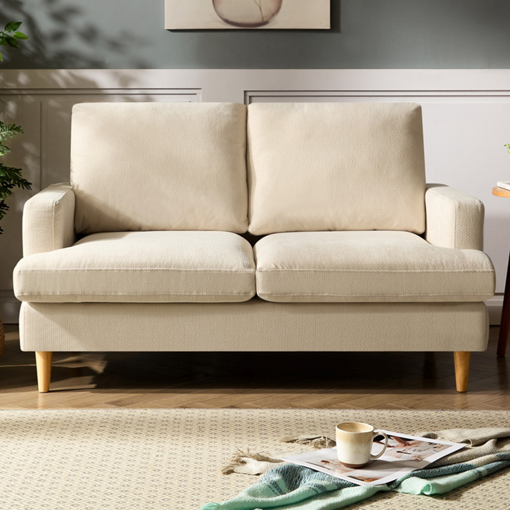 Artemis Home Newsome 2 Seater Cream Fabric Sofa Image 1
