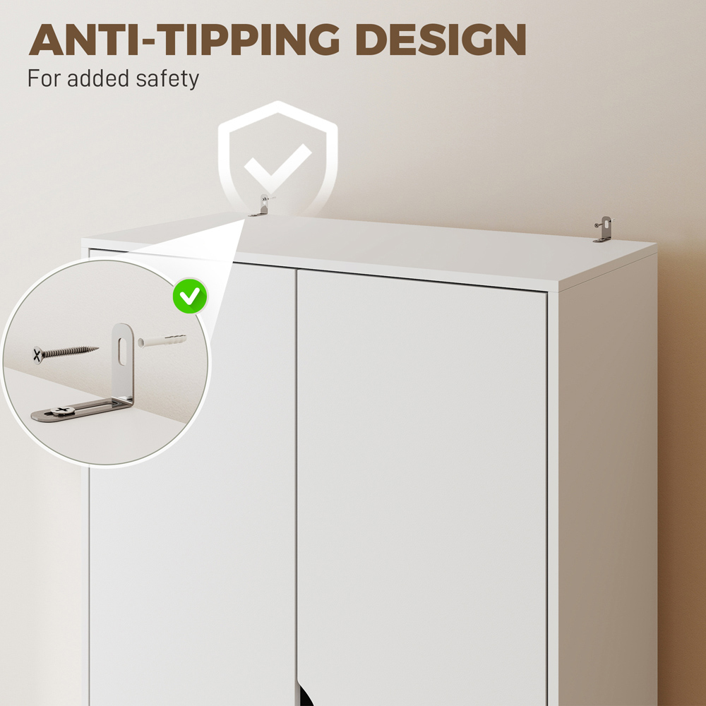 HOMCOM 2 Door 2 Drawer White Wardrobe Image 5