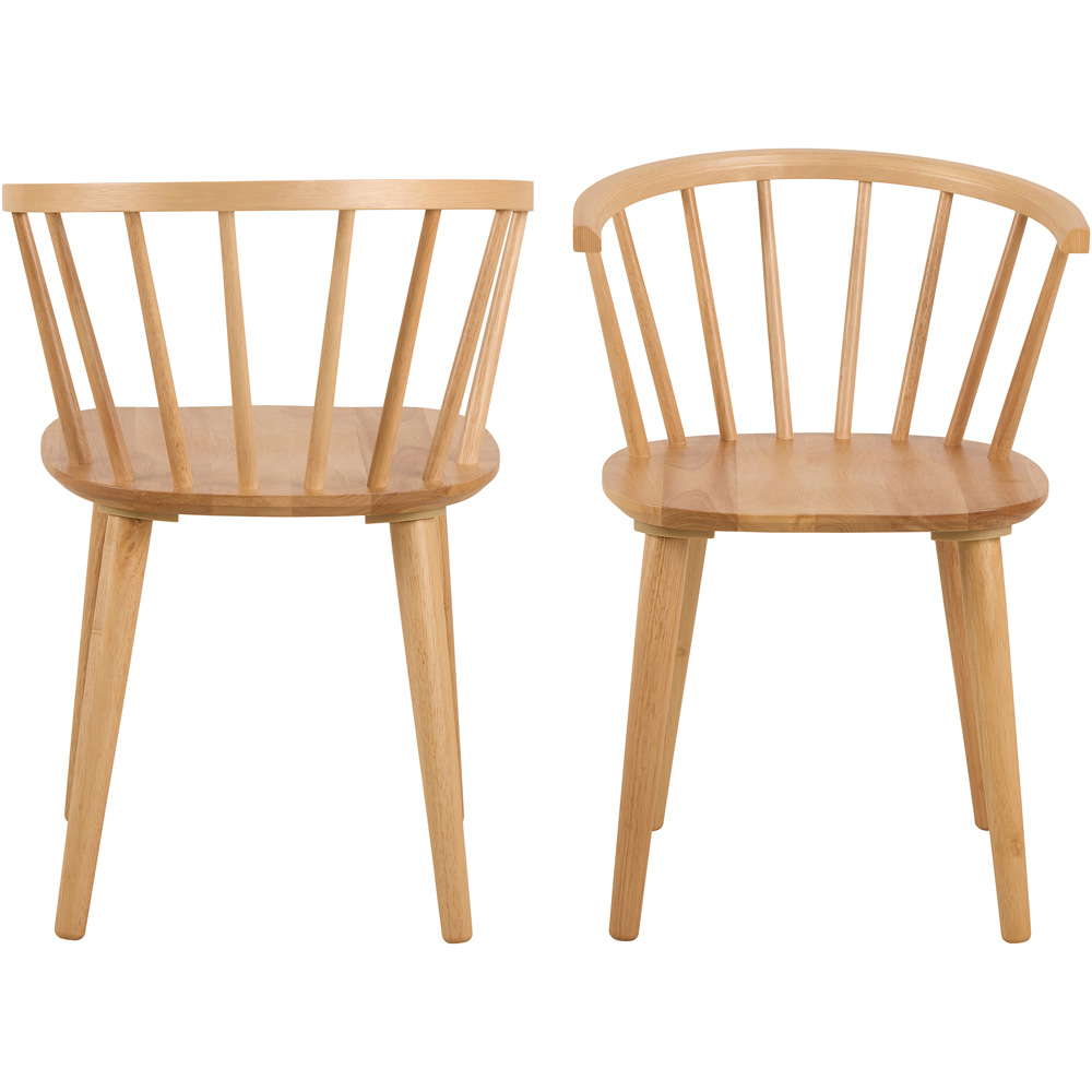 Florence Ida Set of 2 Oak Dining Chair Image 2