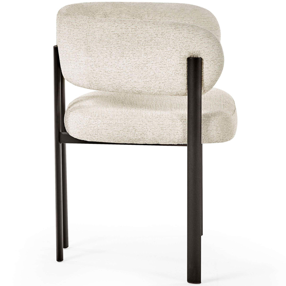 Julian Bowen Bolivia Set of 2 Cream Chenille Upholstered Dining Chair Image 3