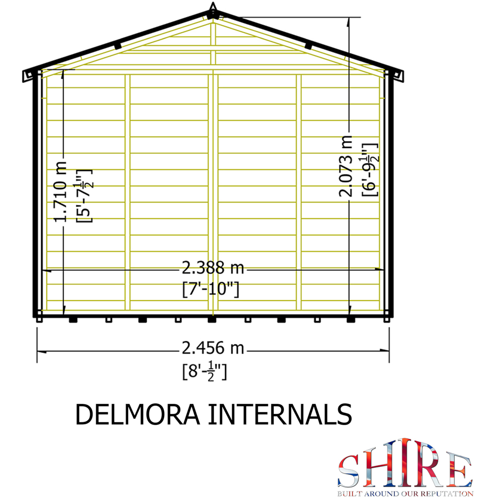 Shire Delmora 8 x 10ft Double Door Traditional Summerhouse Image 8