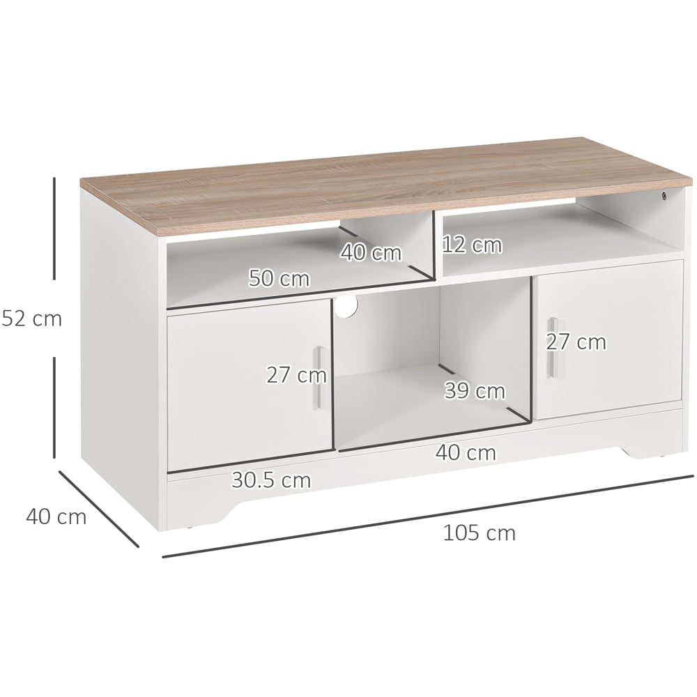 Portland 2 Door 3 Shelf White TV Cabinet Image 7